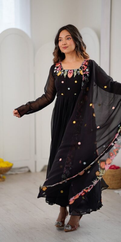 NSR 901 Black Faux Georgette Salwar Suit with Lace Work & Embroidery Work. Introductory Price ₹2099. Delivery 4-6 Working Days. Shop now. | Jump Suits, Straight Suits, Casual Suits, Creative suits, Designer Suits, Palazzo Suits, Party Wear Suits, Patiala Suits, Salwar suit