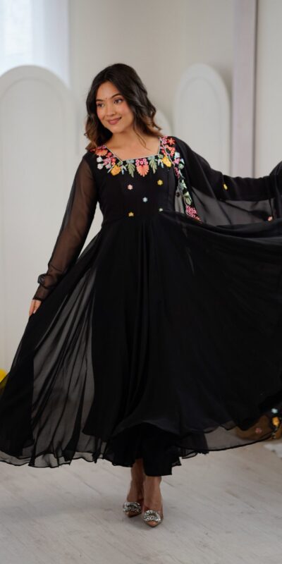 NSR 901 Black Faux Georgette Salwar Suit with Lace Work & Embroidery Work. Introductory Price ₹2099. Delivery 4-6 Working Days. Shop now. | Jump Suits, Straight Suits, Casual Suits, Creative suits, Designer Suits, Palazzo Suits, Party Wear Suits, Patiala Suits, Salwar suit