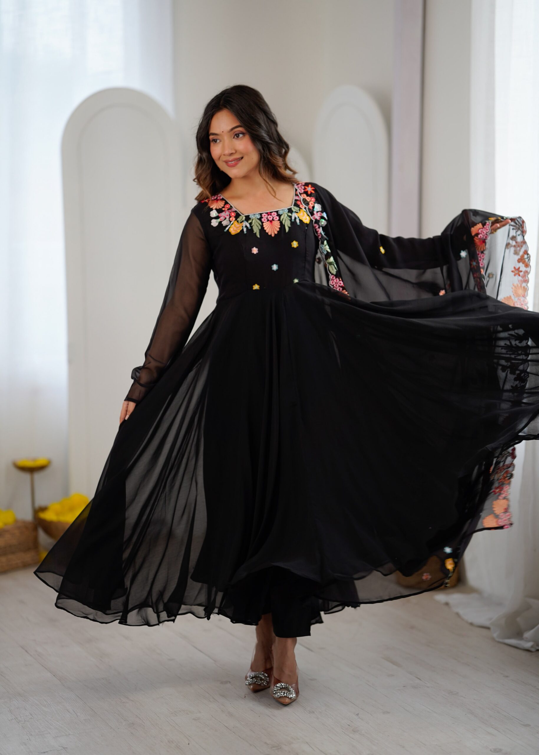 NSR 901 Black Faux Georgette Salwar Suit with Lace Work & Embroidery Work. Introductory Price ₹2099. Delivery 4-6 Working Days. Shop now. | Jump Suits, Straight Suits, Casual Suits, Creative suits, Designer Suits, Palazzo Suits, Party Wear Suits, Patiala Suits, Salwar suit