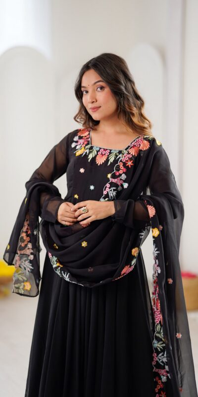 NSR 901 Black Faux Georgette Salwar Suit with Lace Work & Embroidery Work. Introductory Price ₹2099. Delivery 4-6 Working Days. Shop now. | Jump Suits, Straight Suits, Casual Suits, Creative suits, Designer Suits, Palazzo Suits, Party Wear Suits, Patiala Suits, Salwar suit