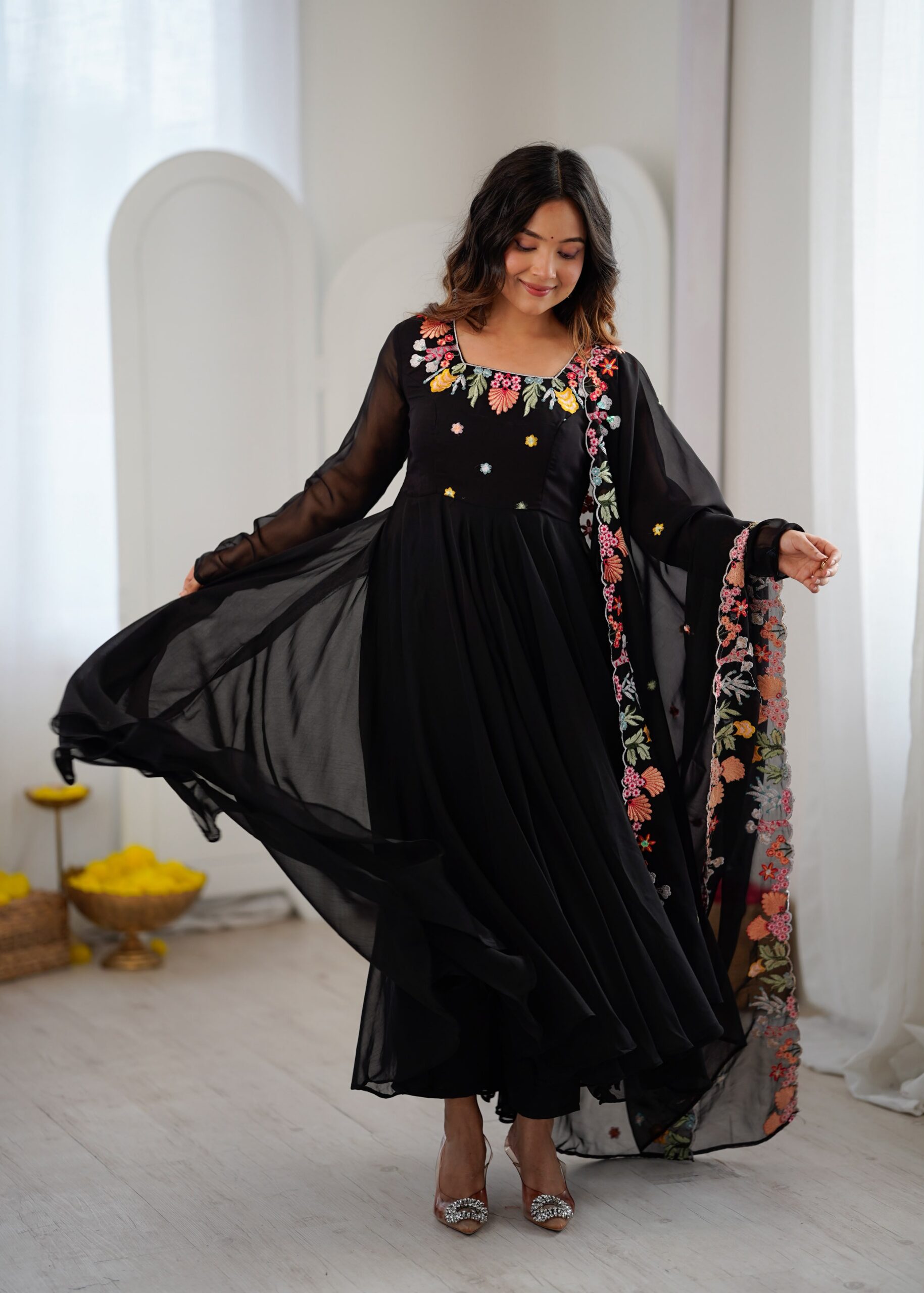 NSR 901 Black Faux Georgette Salwar Suit with Lace Work & Embroidery Work. Introductory Price ₹2099. Delivery 4-6 Working Days. Shop now. | Jump Suits, Straight Suits, Casual Suits, Creative suits, Designer Suits, Palazzo Suits, Party Wear Suits, Patiala Suits, Salwar suit