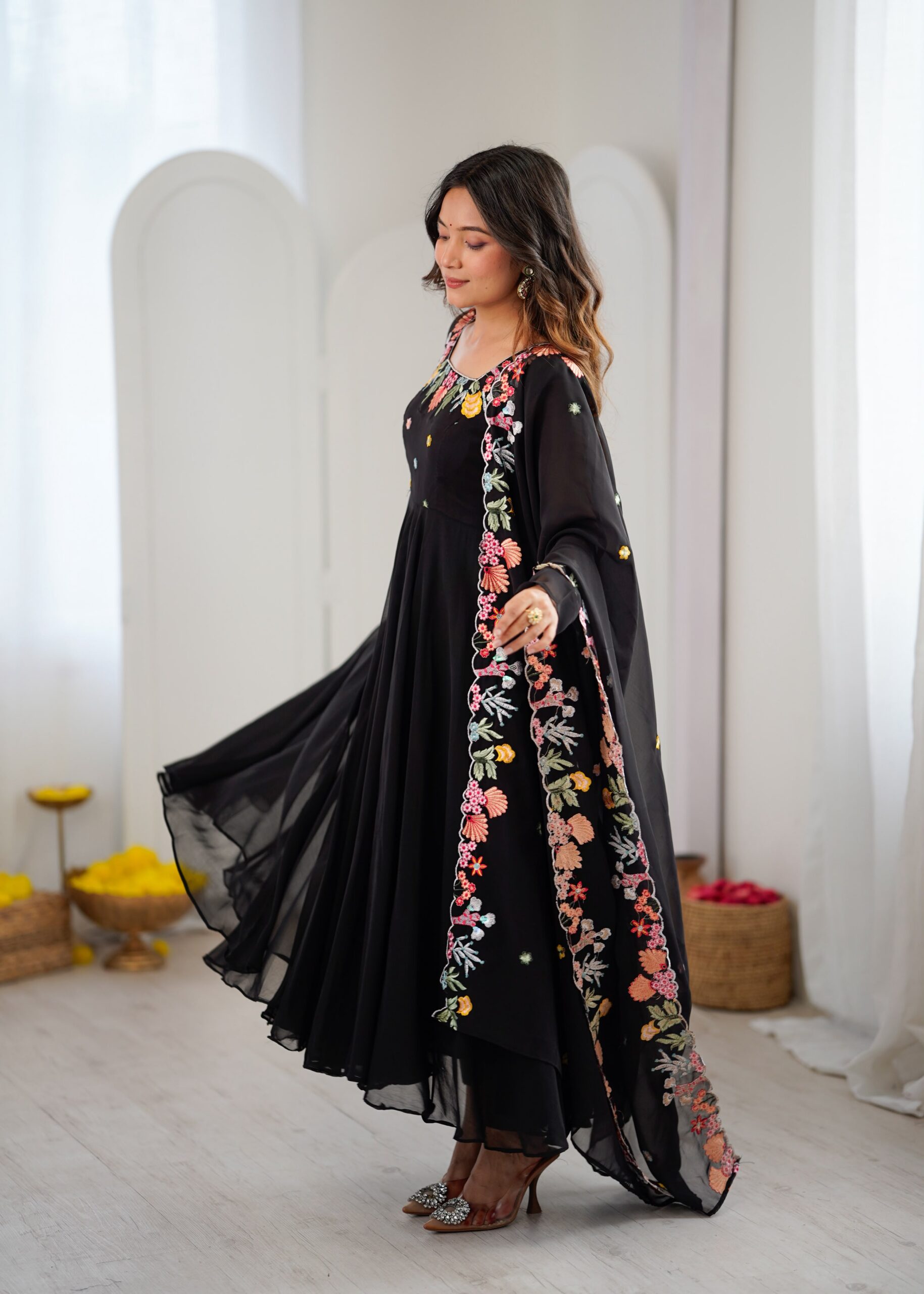 NSR 901 Black Faux Georgette Salwar Suit with Lace Work & Embroidery Work. Introductory Price ₹2099. Delivery 4-6 Working Days. Shop now. | Jump Suits, Straight Suits, Casual Suits, Creative suits, Designer Suits, Palazzo Suits, Party Wear Suits, Patiala Suits, Salwar suit