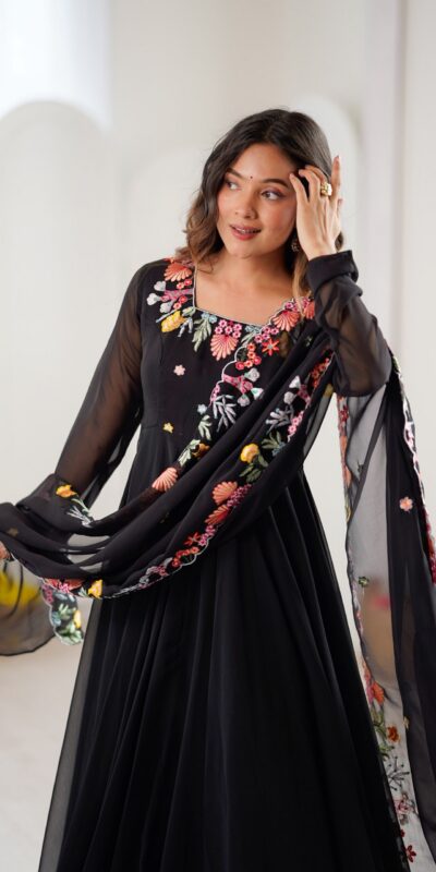 NSR 901 Black Faux Georgette Salwar Suit with Lace Work & Embroidery Work. Introductory Price ₹2099. Delivery 4-6 Working Days. Shop now. | Jump Suits, Straight Suits, Casual Suits, Creative suits, Designer Suits, Palazzo Suits, Party Wear Suits, Patiala Suits, Salwar suit