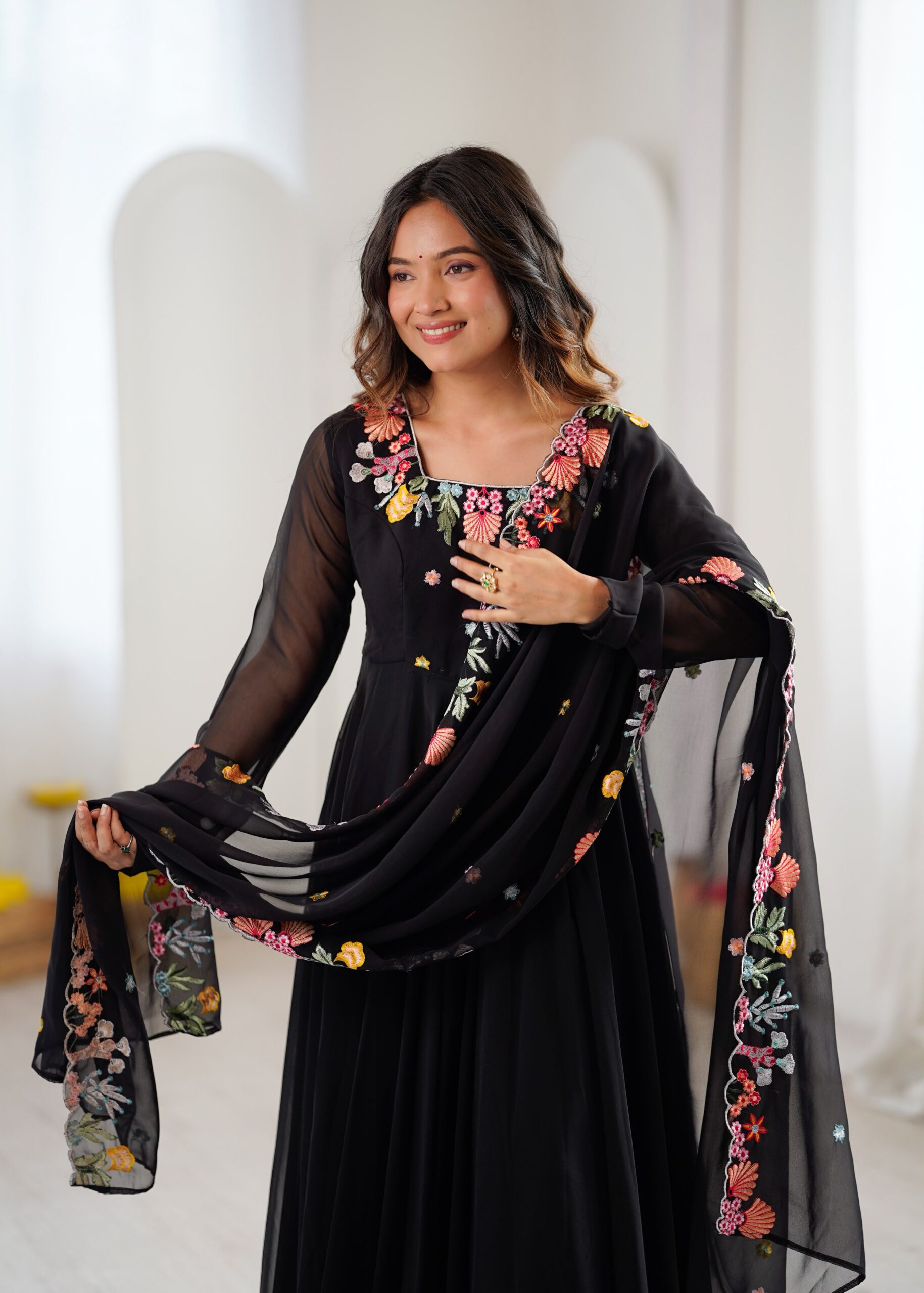 NSR 901 Black Faux Georgette Salwar Suit with Lace Work & Embroidery Work. Introductory Price ₹2099. Delivery 4-6 Working Days. Shop now. | Jump Suits, Straight Suits, Casual Suits, Creative suits, Designer Suits, Palazzo Suits, Party Wear Suits, Patiala Suits, Salwar suit