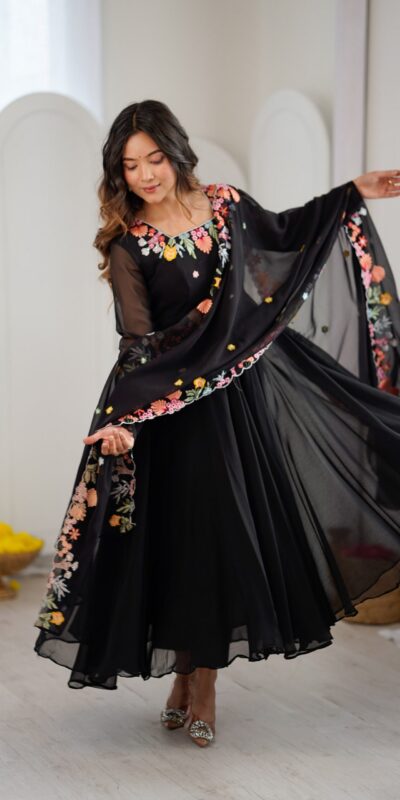 NSR 901 Black Faux Georgette Salwar Suit with Lace Work & Embroidery Work. Introductory Price ₹2099. Delivery 4-6 Working Days. Shop now. | Jump Suits, Straight Suits, Casual Suits, Creative suits, Designer Suits, Palazzo Suits, Party Wear Suits, Patiala Suits, Salwar suit