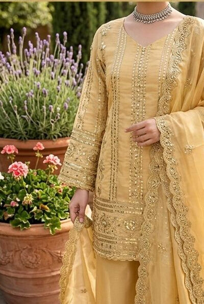 KD 1583 Golden | Golden Zimmy Silk Salwar Suit with Sequins Work. Special Price ₹1699. Delivery 4-6 Working Days. Shop now. | Jump Suits, Straight Suits, Casual Suits, Creative suits, Designer Suits, Palazzo Suits, Party Wear Suits, Patiala Suits, Salwar suit