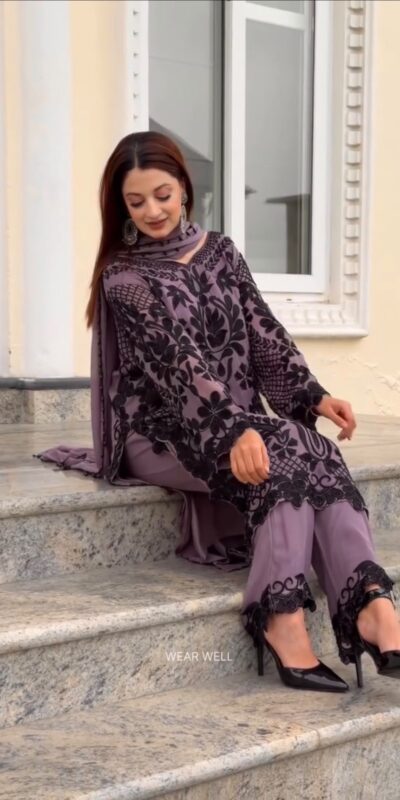 SRK 5364 Lavender Faux Georgette Salwar Suit erfect for Wedding, Party, Mehendi, Pongal, Reception – . Available at ₹2449 only. Delivery 4-6 Working Days | Jump Suits, Straight Suits, Casual Suits, Creative suits, Designer Suits, Palazzo Suits, Party Wear Suits, Patiala Suits, Salwar suit