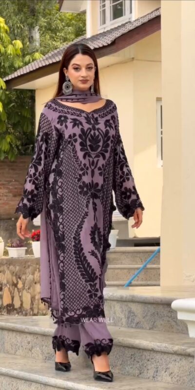 SRK 5364 Lavender Faux Georgette Salwar Suit erfect for Wedding, Party, Mehendi, Pongal, Reception – . Available at ₹2449 only. Delivery 4-6 Working Days | Jump Suits, Straight Suits, Casual Suits, Creative suits, Designer Suits, Palazzo Suits, Party Wear Suits, Patiala Suits, Salwar suit