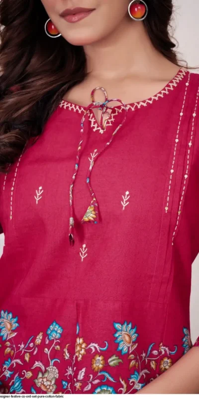 DIVA 137 Pink Pure Cotton Kantha work Elegant Kurti with Designer Work. Price 1749 - Delivery 4-6 Working Days. Shop now. | Bollywood Kurti, Creative Kurtis, Designer Kurti, Kurti, Party Wear Kurti, Selfie Kurti