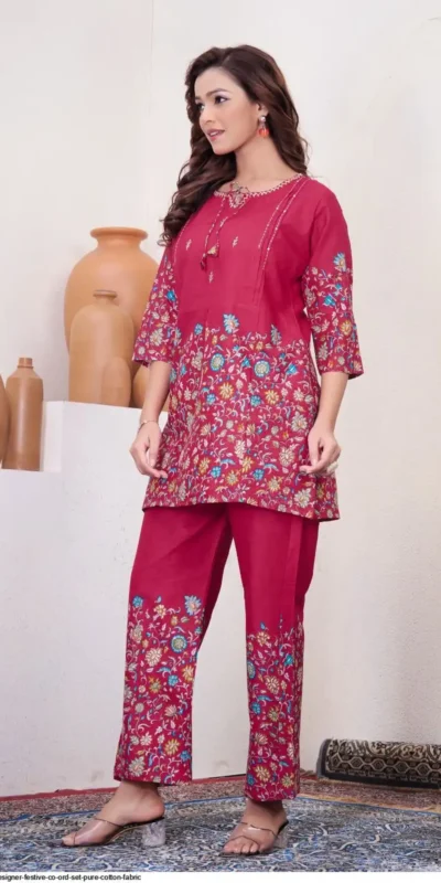 DIVA 137 Pink Pure Cotton Kantha work Elegant Kurti with Designer Work. Price 1749 - Delivery 4-6 Working Days. Shop now. | Bollywood Kurti, Creative Kurtis, Designer Kurti, Kurti, Party Wear Kurti, Selfie Kurti