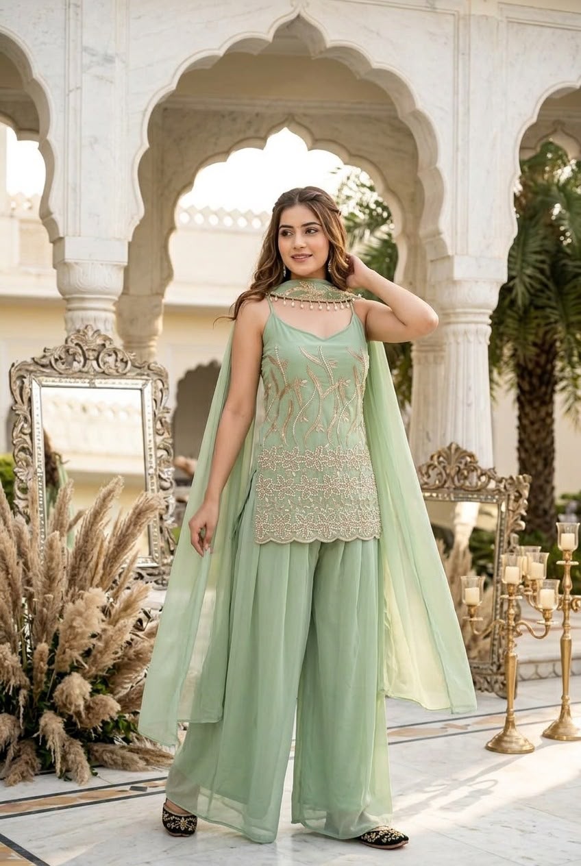 DB 44 Pista Faux Georgette Salwar Suit erfect for Wedding, Party, Mehendi, Pongal, Reception – . Available at ₹1899 only. Delivery 4-6 Working Days | Jump Suits, Straight Suits, Casual Suits, Creative suits, Designer Suits, Palazzo Suits, Party Wear Suits, Patiala Suits, Salwar suit