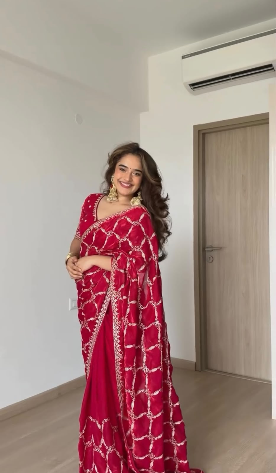 KD 634 Red Color Fendy Silk Saree With Sequins Work. Wedding, Party, Festive, Events Get it for ₹2399. Delivery 4-6 Working Days. Online Best Shop now. | Bollywood Sarees, Creative Sarees, Designer Sarees, Embroidered Sarees, Ethnic Saree, Modern Digital sarees, Party Wear Sarees, Sarees
