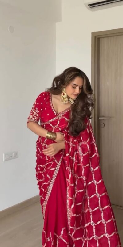 KD 634 Red Color Fendy Silk Saree With Sequins Work. Wedding, Party, Festive, Events Get it for ₹2399. Delivery 4-6 Working Days. Online Best Shop now. | Bollywood Sarees, Creative Sarees, Designer Sarees, Embroidered Sarees, Ethnic Saree, Modern Digital sarees, Party Wear Sarees, Sarees