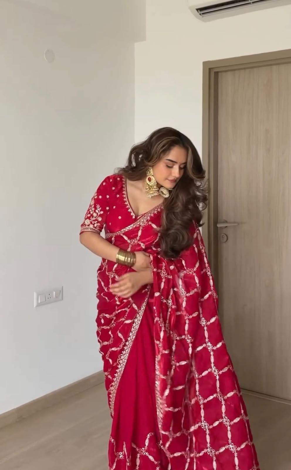 KD 634 Red Color Fendy Silk Saree With Sequins Work. Wedding, Party, Festive, Events Get it for ₹2399. Delivery 4-6 Working Days. Online Best Shop now. | Bollywood Sarees, Creative Sarees, Designer Sarees, Embroidered Sarees, Ethnic Saree, Modern Digital sarees, Party Wear Sarees, Sarees