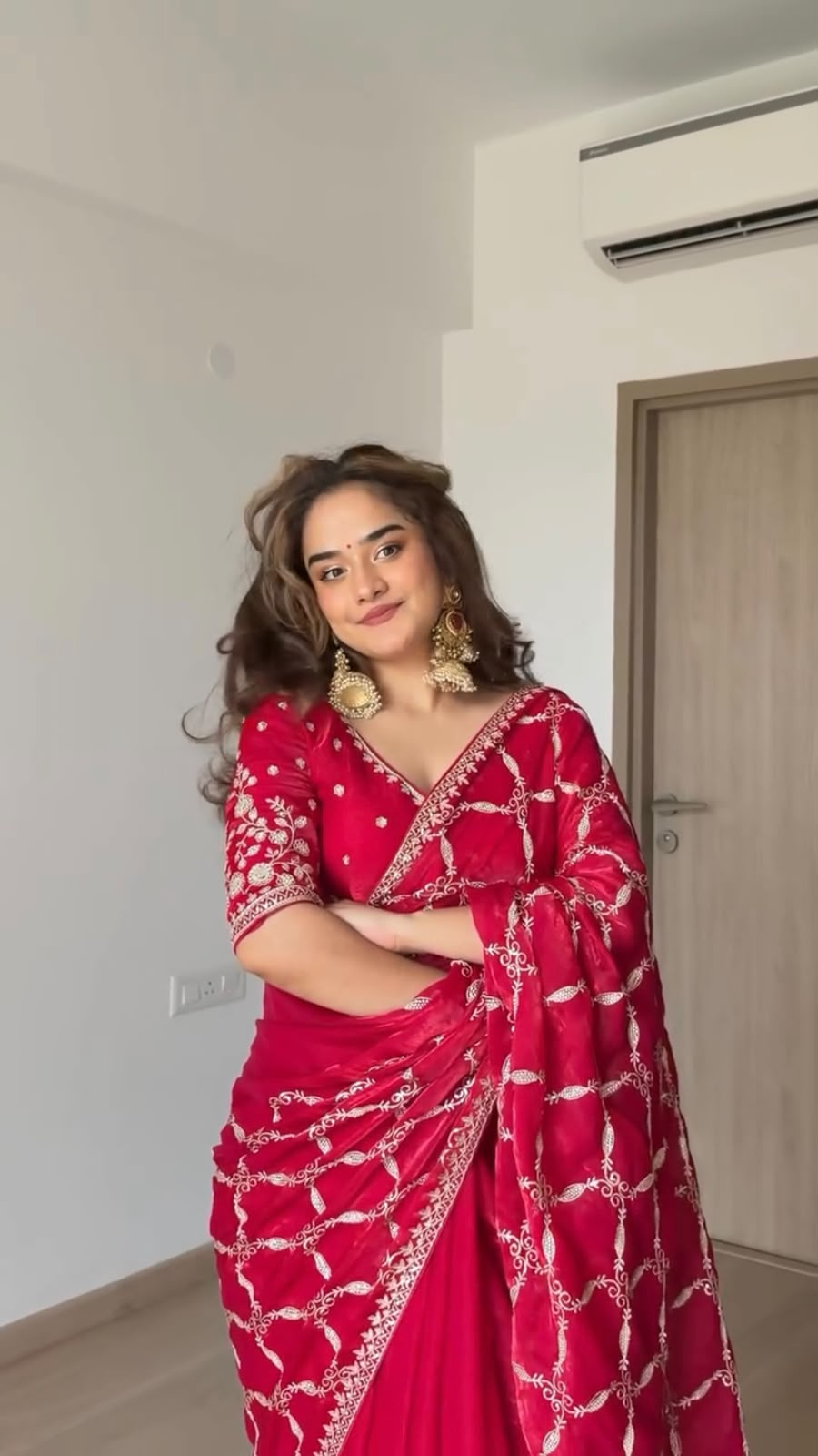KD 634 Red Color Fendy Silk Saree With Sequins Work. Wedding, Party, Festive, Events Get it for ₹2399. Delivery 4-6 Working Days. Online Best Shop now. | Bollywood Sarees, Creative Sarees, Designer Sarees, Embroidered Sarees, Ethnic Saree, Modern Digital sarees, Party Wear Sarees, Sarees