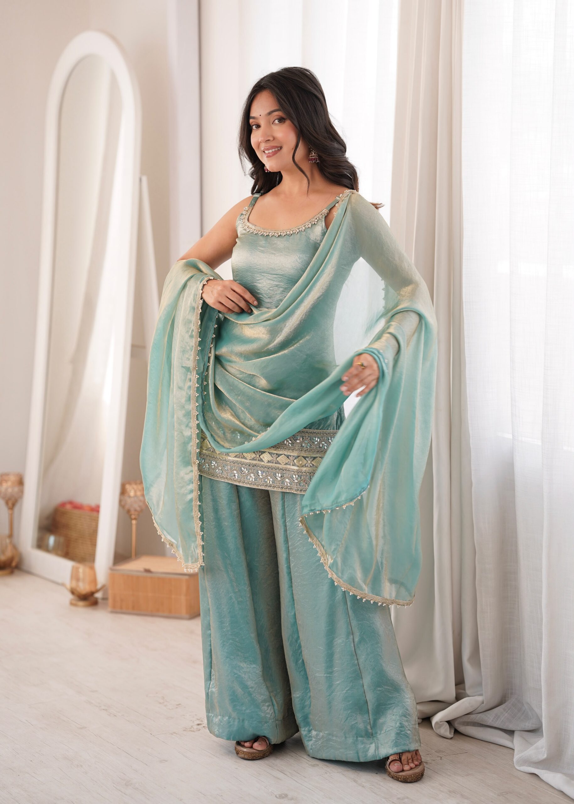 ZSR 3177 Sea Green in Doremon Crush Embroidery Work & Mirror Work Salwar Suit . Best Price ₹2099. Delivery 4-6 Working Days. Shop now. | Jump Suits, Straight Suits, Casual Suits, Creative suits, Designer Suits, Palazzo Suits, Party Wear Suits, Patiala Suits, Salwar suit