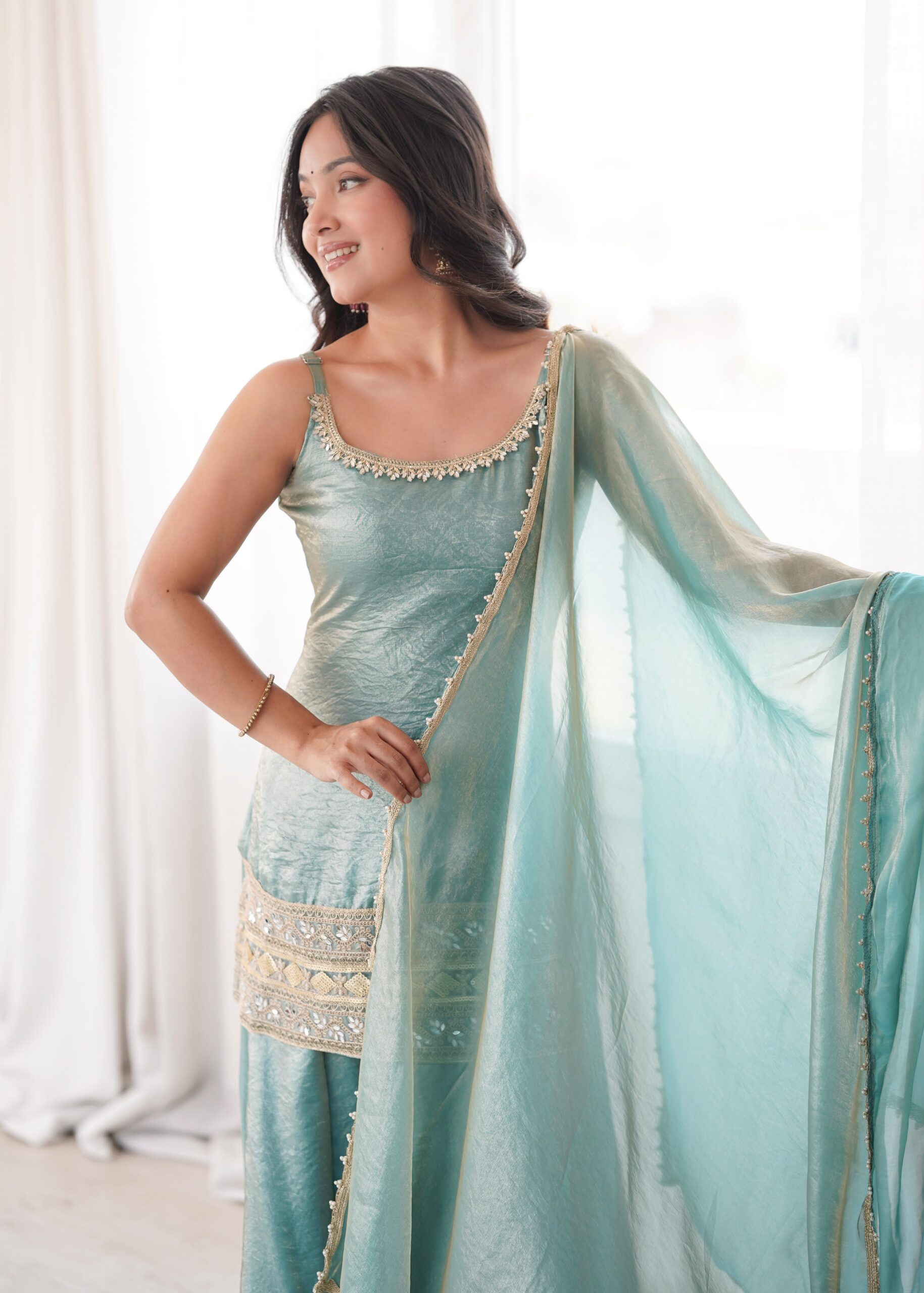 ZSR 3177 Sea Green in Doremon Crush Embroidery Work & Mirror Work Salwar Suit . Best Price ₹2099. Delivery 4-6 Working Days. Shop now. | Jump Suits, Straight Suits, Casual Suits, Creative suits, Designer Suits, Palazzo Suits, Party Wear Suits, Patiala Suits, Salwar suit