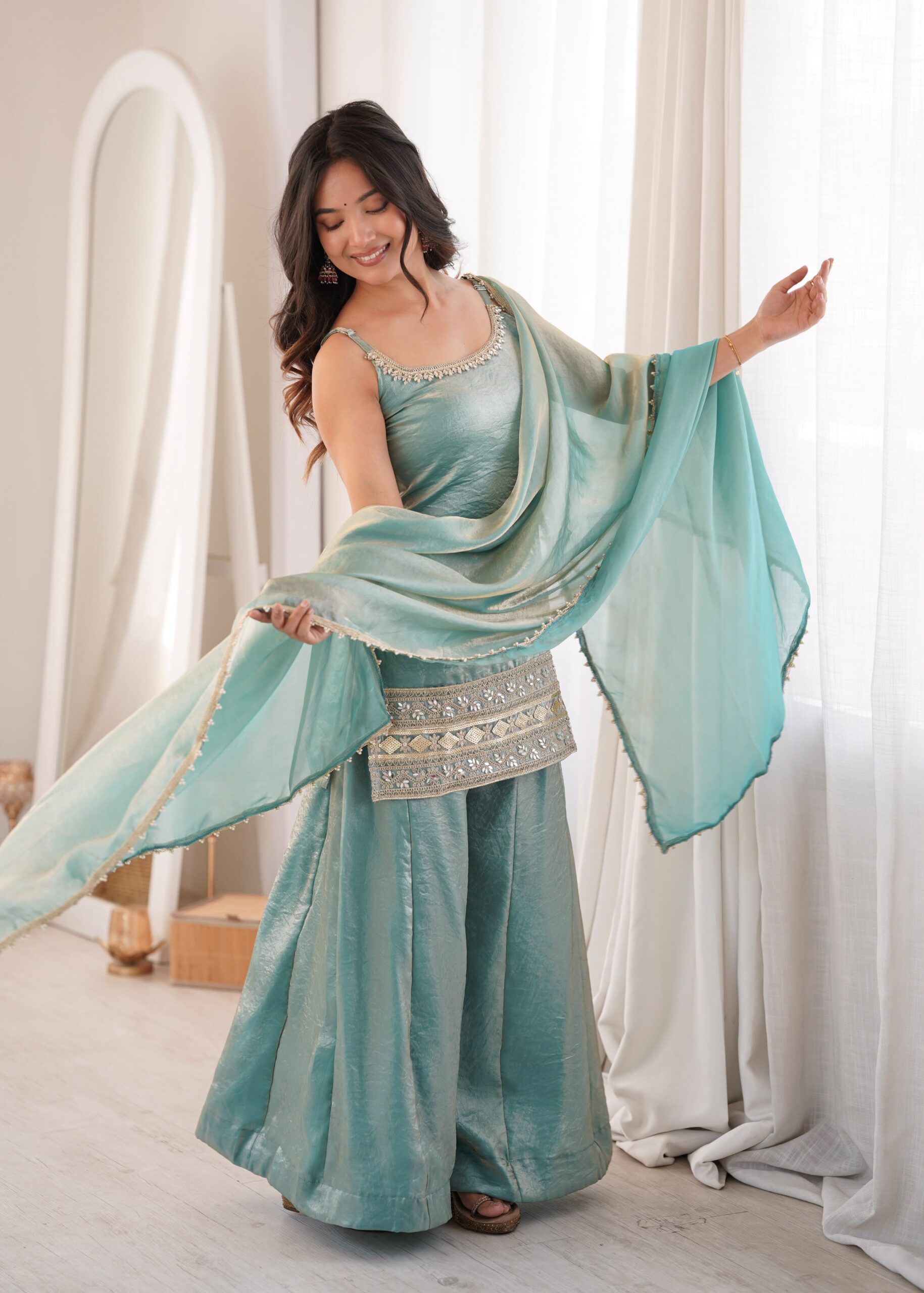 ZSR 3177 Sea Green in Doremon Crush Embroidery Work & Mirror Work Salwar Suit . Best Price ₹2099. Delivery 4-6 Working Days. Shop now. | Jump Suits, Straight Suits, Casual Suits, Creative suits, Designer Suits, Palazzo Suits, Party Wear Suits, Patiala Suits, Salwar suit
