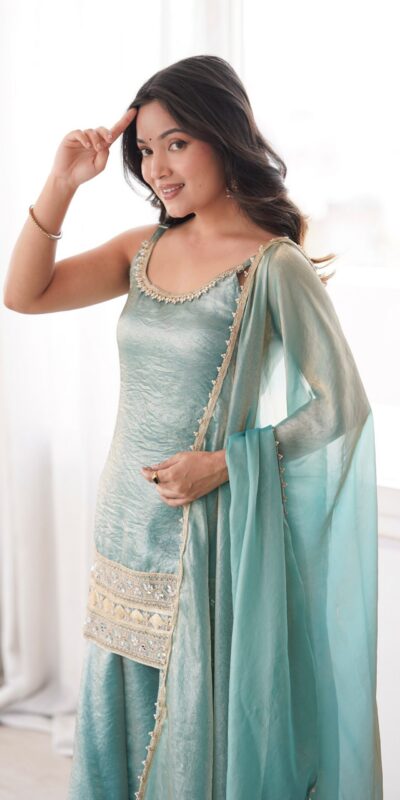 ZSR 3177 Sea Green in Doremon Crush Embroidery Work & Mirror Work Salwar Suit . Best Price ₹2099. Delivery 4-6 Working Days. Shop now. | Jump Suits, Straight Suits, Casual Suits, Creative suits, Designer Suits, Palazzo Suits, Party Wear Suits, Patiala Suits, Salwar suit