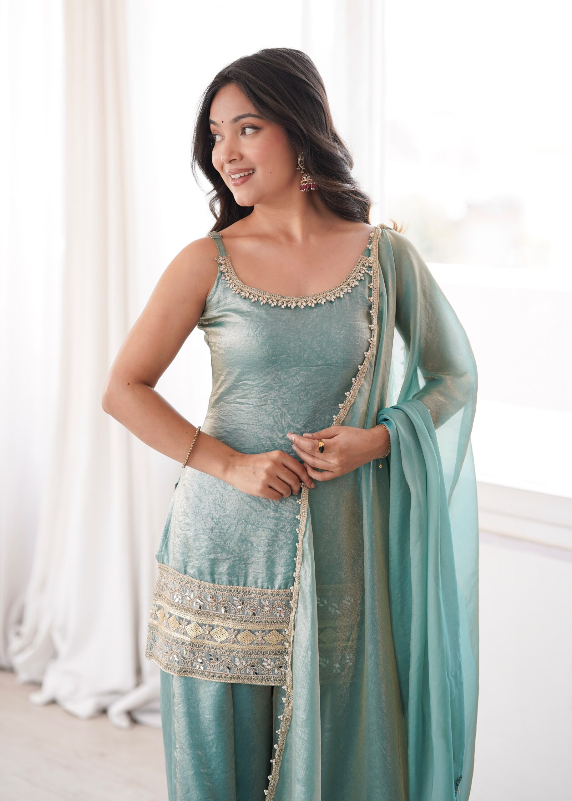 ZSR 3177 Sea Green in Doremon Crush Embroidery Work & Mirror Work Salwar Suit . Best Price ₹2099. Delivery 4-6 Working Days. Shop now. | Jump Suits, Straight Suits, Casual Suits, Creative suits, Designer Suits, Palazzo Suits, Party Wear Suits, Patiala Suits, Salwar suit
