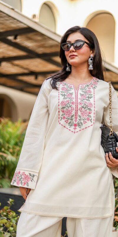 NSR 898 Off White Khadi Cotto Salwar Suit with Embroidery Work & Lace Work. Available at ₹1749 only. Delivery 4-6 Working Days. Shop now. | Jump Suits, Straight Suits, Casual Suits, Creative suits, Designer Suits, Palazzo Suits, Party Wear Suits, Patiala Suits, Salwar suit
