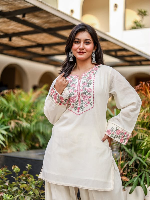 NSR 898 Off White Khadi Cotto Salwar Suit with Embroidery Work & Lace Work. Available at ₹1749 only. Delivery 4-6 Working Days. Shop now. | Jump Suits, Straight Suits, Casual Suits, Creative suits, Designer Suits, Palazzo Suits, Party Wear Suits, Patiala Suits, Salwar suit