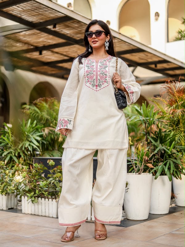 NSR 898 Off White Khadi Cotto Salwar Suit with Embroidery Work & Lace Work. Available at ₹1749 only. Delivery 4-6 Working Days. Shop now. | Jump Suits, Straight Suits, Casual Suits, Creative suits, Designer Suits, Palazzo Suits, Party Wear Suits, Patiala Suits, Salwar suit