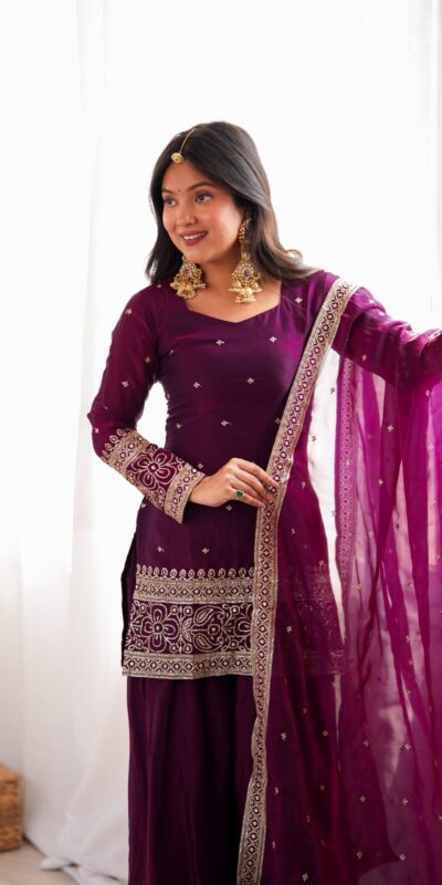 KB 310 Wine in Wine Fendy Silk Embroidery Work & Sequins Work Salwar Suit . Now at just ₹2049. Delivery 4-6 Working Days. Shop now. | Jump Suits, Straight Suits, Casual Suits, Creative suits, Designer Suits, Palazzo Suits, Party Wear Suits, Patiala Suits, Salwar suit
