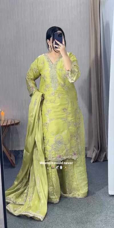 VLM 342 Pista Color Zimmy Silk Salwar Suit with Embroidery Work. Affordable Price ₹2149. Delivery 4-6 Working Days. Shop now. | Jump Suits, Straight Suits, Casual Suits, Creative suits, Designer Suits, Palazzo Suits, Party Wear Suits, Patiala Suits, Salwar suit