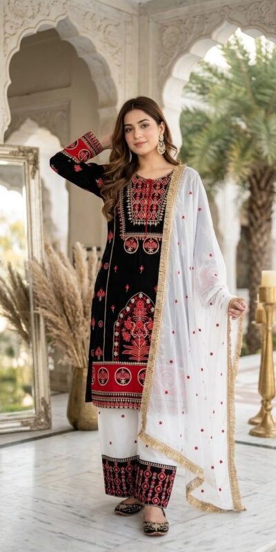 SKF 1731 Black Color Natural Crep Salwar Suit with Embroidery Work. Wedding, Party, Festive, Best Price ₹2149. Delivery 4-6 Working Days. Shop now. | Jump Suits, Straight Suits, Casual Suits, Creative suits, Designer Suits, Palazzo Suits, Party Wear Suits, Patiala Suits, Salwar suit