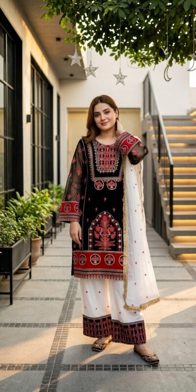 SKF 1731 Black Color Natural Crep Salwar Suit with Embroidery Work. Wedding, Party, Festive, Best Price ₹2149. Delivery 4-6 Working Days. Shop now. | Jump Suits, Straight Suits, Casual Suits, Creative suits, Designer Suits, Palazzo Suits, Party Wear Suits, Patiala Suits, Salwar suit