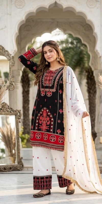 SKF 1731 Black Color Natural Crep Salwar Suit with Embroidery Work. Wedding, Party, Festive, Best Price ₹2149. Delivery 4-6 Working Days. Shop now. | Jump Suits, Straight Suits, Casual Suits, Creative suits, Designer Suits, Palazzo Suits, Party Wear Suits, Patiala Suits, Salwar suit