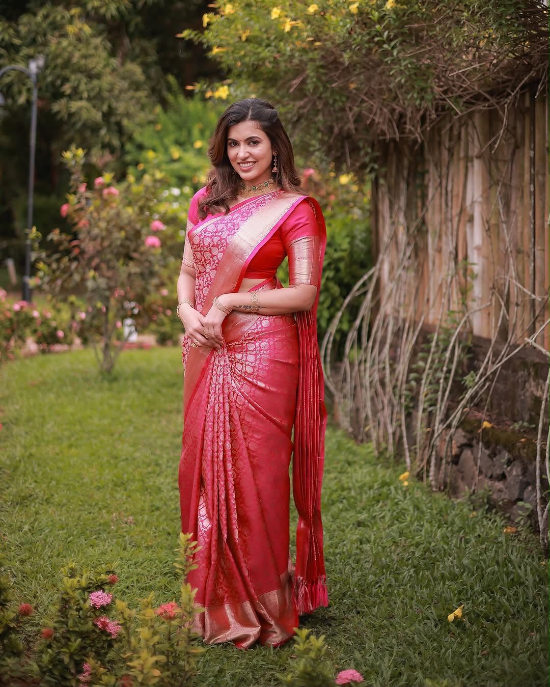 KPR 234 Gajri Soft Lichi Silk Saree with Lace Work & Lace Border. Introductory Price ₹1349. Delivery 4-6 Working Days. Shop now. | Bollywood Sarees, Creative Sarees, Designer Sarees, Embroidered Sarees, Ethnic Saree, Modern Digital sarees, Party Wear Sarees, Sarees