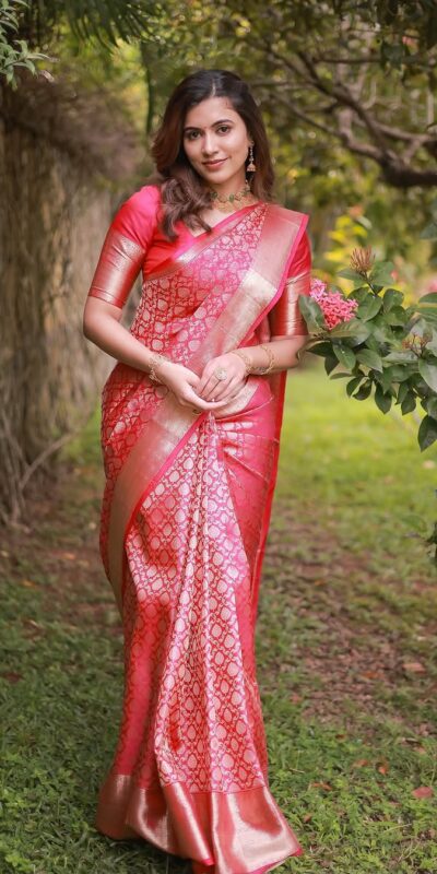 KPR 234 Gajri Soft Lichi Silk Saree with Lace Work & Lace Border. Introductory Price ₹1349. Delivery 4-6 Working Days. Shop now. | Bollywood Sarees, Creative Sarees, Designer Sarees, Embroidered Sarees, Ethnic Saree, Modern Digital sarees, Party Wear Sarees, Sarees