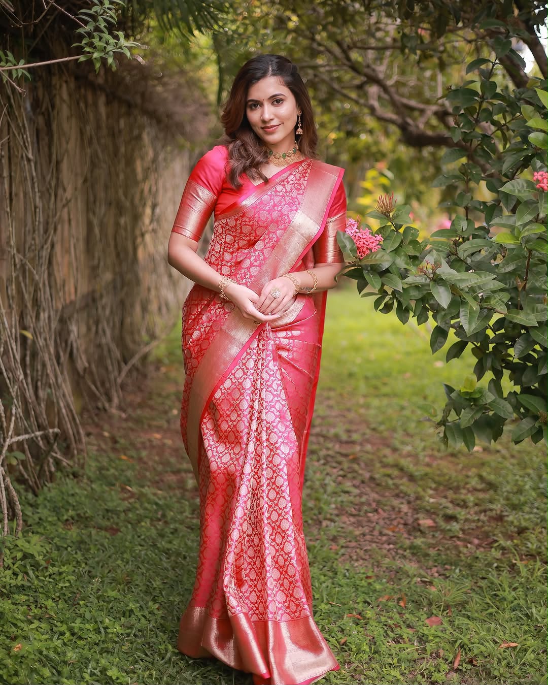 KPR 234 Gajri Soft Lichi Silk Saree with Lace Work & Lace Border. Introductory Price ₹1349. Delivery 4-6 Working Days. Shop now. | Bollywood Sarees, Creative Sarees, Designer Sarees, Embroidered Sarees, Ethnic Saree, Modern Digital sarees, Party Wear Sarees, Sarees