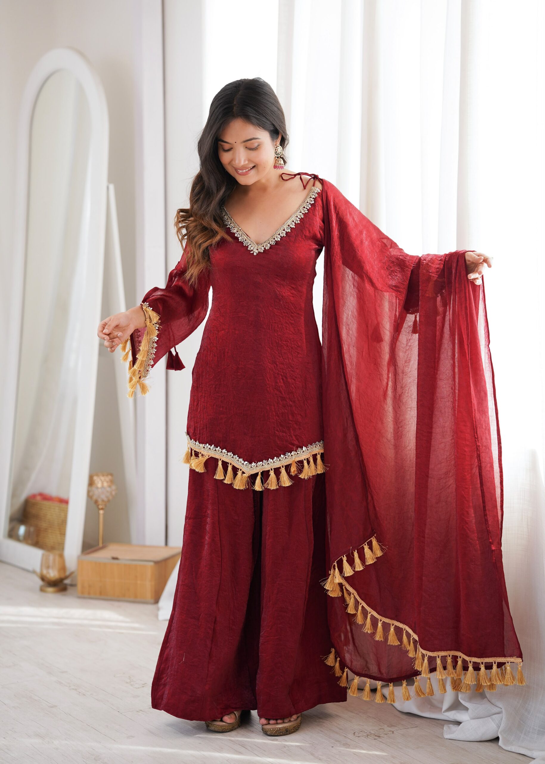 SRK 5357 Maroon Doremon Crush Salwar Suit Perfect for Wedding, Party, Traditional Day, Baisakhi, Karwa Chauth – . Exclusive Offer ₹2099. Delive | Jump Suits, Straight Suits, Casual Suits, Creative suits, Designer Suits, Palazzo Suits, Party Wear Suits, Patiala Suits, Salwar suit