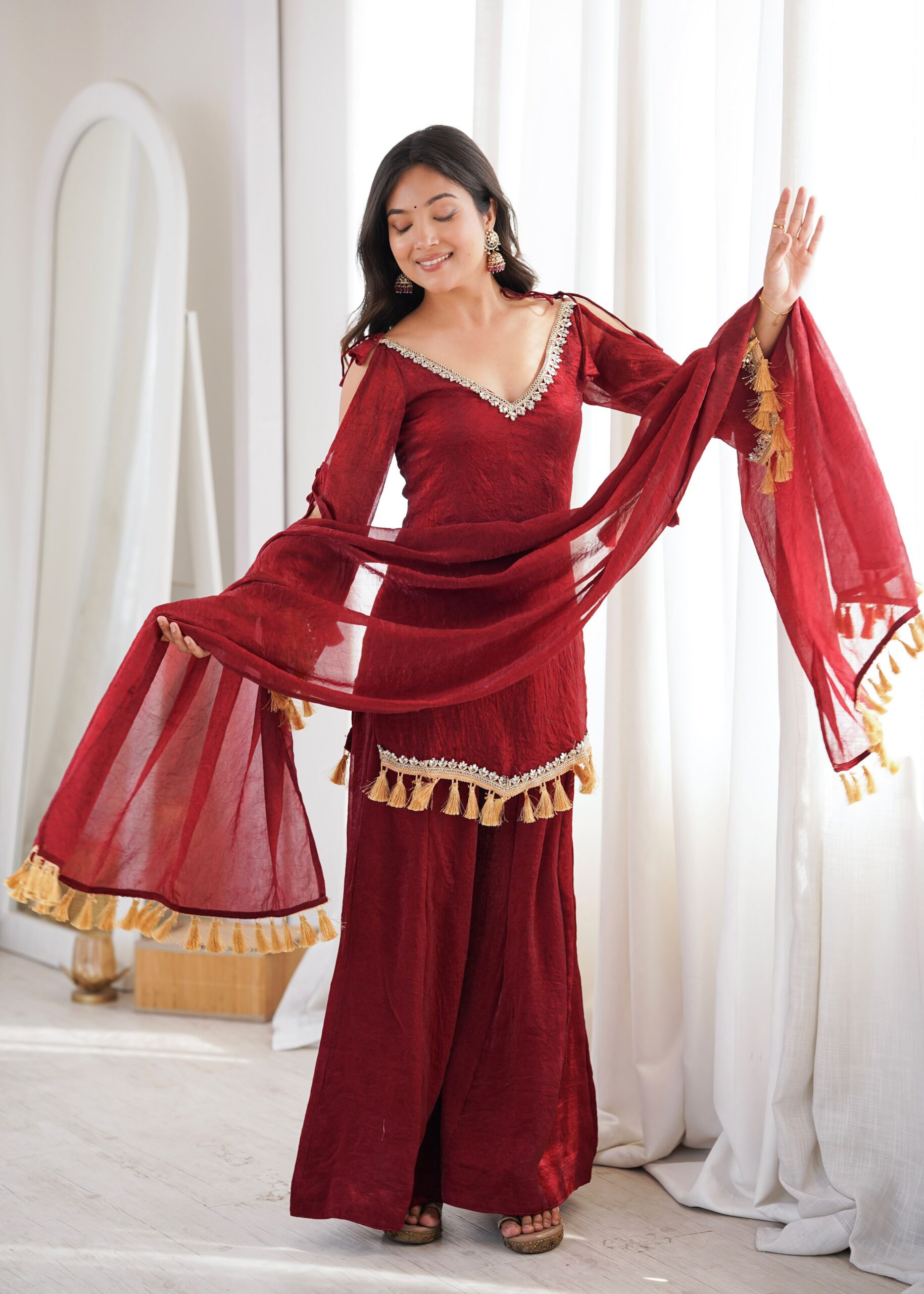 SRK 5357 Maroon Doremon Crush Salwar Suit Perfect for Wedding, Party, Traditional Day, Baisakhi, Karwa Chauth – . Exclusive Offer ₹2099. Delive | Jump Suits, Straight Suits, Casual Suits, Creative suits, Designer Suits, Palazzo Suits, Party Wear Suits, Patiala Suits, Salwar suit