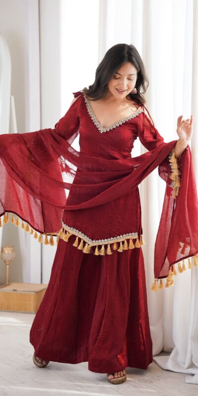 SRK 5357 Maroon Doremon Crush Salwar Suit Perfect for Wedding, Party, Traditional Day, Baisakhi, Karwa Chauth – . Exclusive Offer ₹2099. Delive | Jump Suits, Straight Suits, Casual Suits, Creative suits, Designer Suits, Palazzo Suits, Party Wear Suits, Patiala Suits, Salwar suit