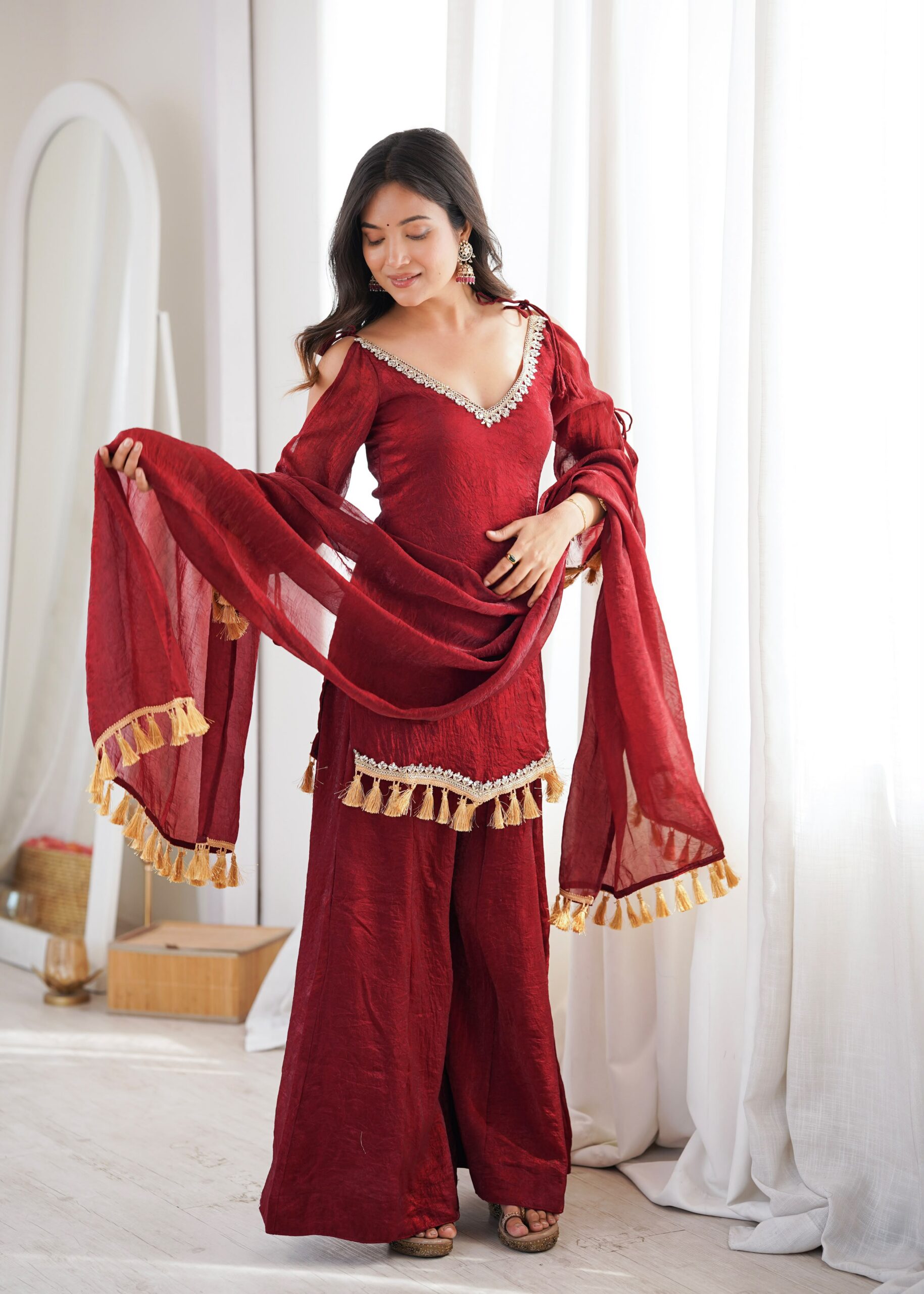 SRK 5357 Maroon Doremon Crush Salwar Suit Perfect for Wedding, Party, Traditional Day, Baisakhi, Karwa Chauth – . Exclusive Offer ₹2099. Delive | Jump Suits, Straight Suits, Casual Suits, Creative suits, Designer Suits, Palazzo Suits, Party Wear Suits, Patiala Suits, Salwar suit