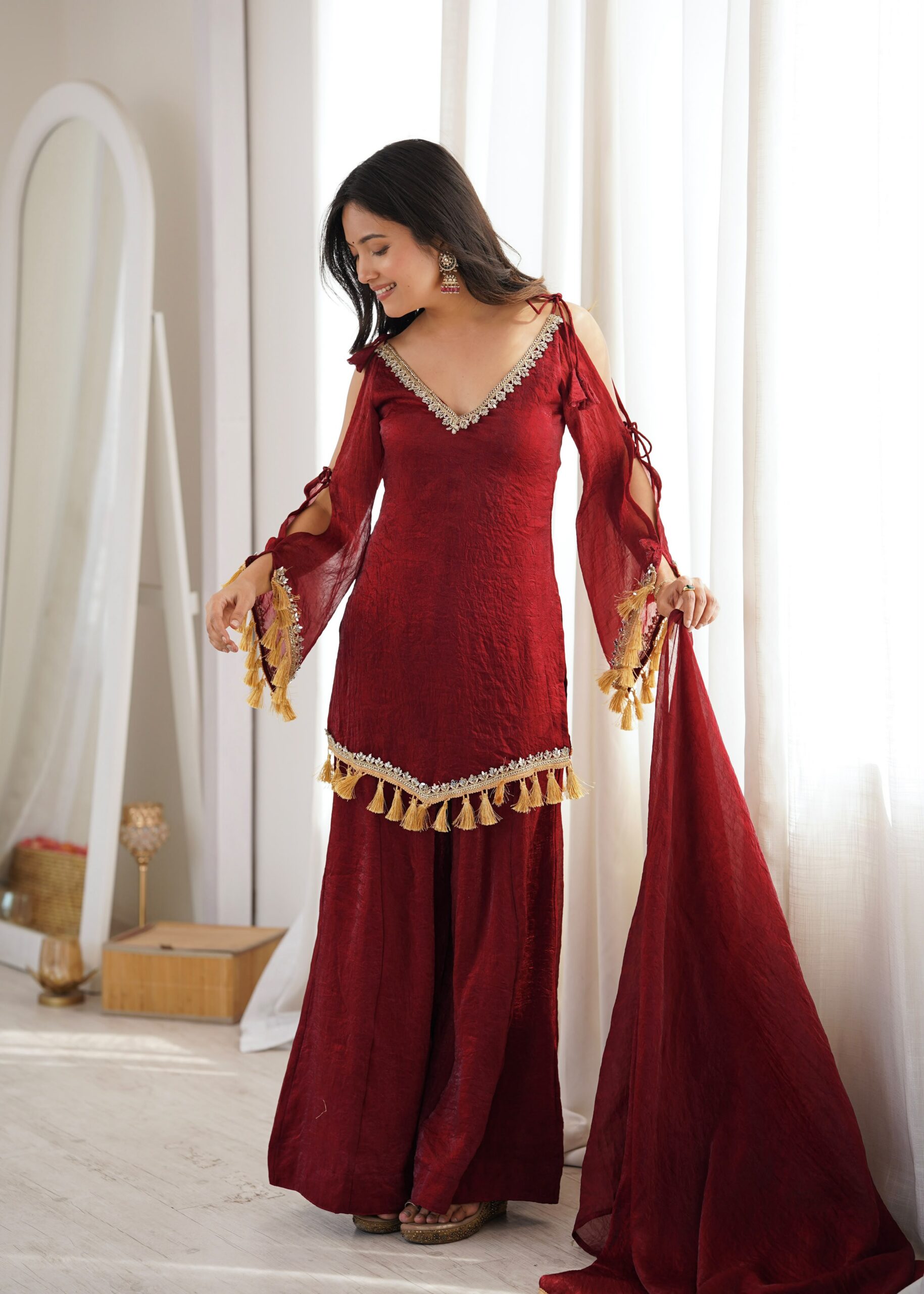 SRK 5357 Maroon Doremon Crush Salwar Suit Perfect for Wedding, Party, Traditional Day, Baisakhi, Karwa Chauth – . Exclusive Offer ₹2099. Delive | Jump Suits, Straight Suits, Casual Suits, Creative suits, Designer Suits, Palazzo Suits, Party Wear Suits, Patiala Suits, Salwar suit