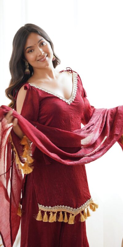 SRK 5357 Maroon Doremon Crush Salwar Suit Perfect for Wedding, Party, Traditional Day, Baisakhi, Karwa Chauth – . Exclusive Offer ₹2099. Delive | Jump Suits, Straight Suits, Casual Suits, Creative suits, Designer Suits, Palazzo Suits, Party Wear Suits, Patiala Suits, Salwar suit