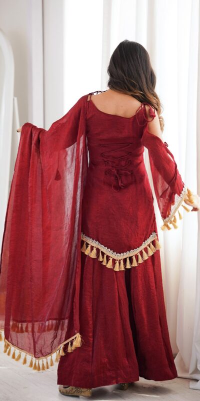 SRK 5357 Maroon Doremon Crush Salwar Suit Perfect for Wedding, Party, Traditional Day, Baisakhi, Karwa Chauth – . Exclusive Offer ₹2099. Delive | Jump Suits, Straight Suits, Casual Suits, Creative suits, Designer Suits, Palazzo Suits, Party Wear Suits, Patiala Suits, Salwar suit