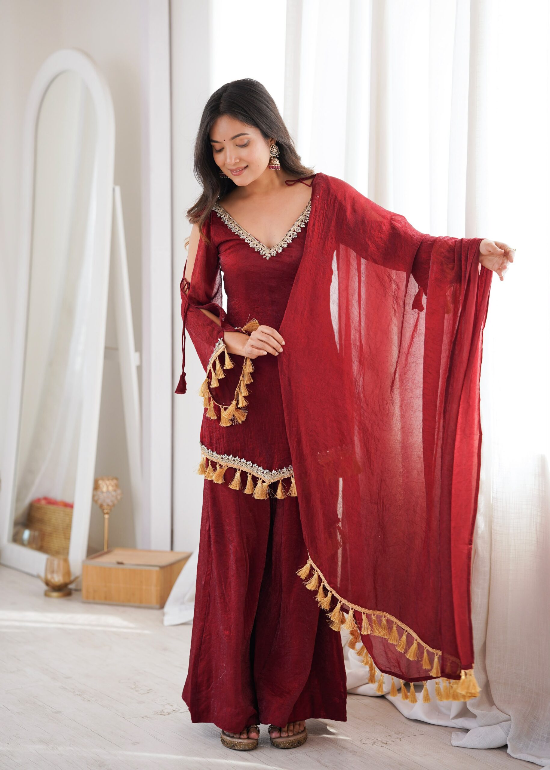 SRK 5357 Maroon Doremon Crush Salwar Suit Perfect for Wedding, Party, Traditional Day, Baisakhi, Karwa Chauth – . Exclusive Offer ₹2099. Delive | Jump Suits, Straight Suits, Casual Suits, Creative suits, Designer Suits, Palazzo Suits, Party Wear Suits, Patiala Suits, Salwar suit
