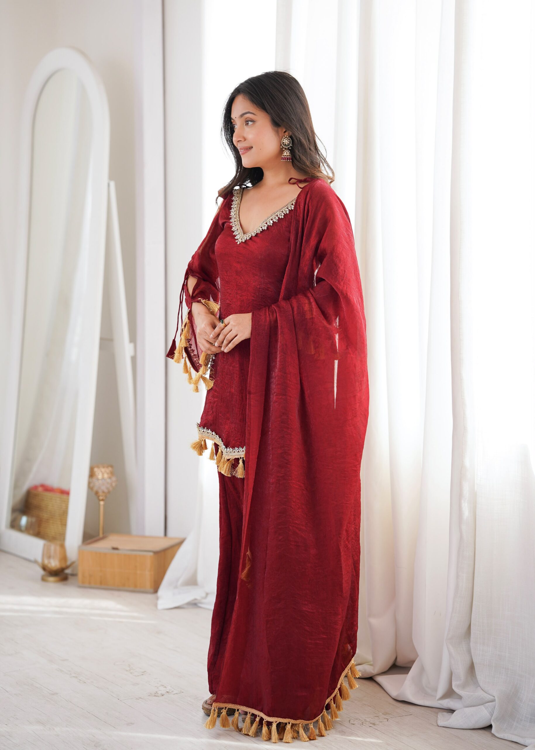 SRK 5357 Maroon Doremon Crush Salwar Suit Perfect for Wedding, Party, Traditional Day, Baisakhi, Karwa Chauth – . Exclusive Offer ₹2099. Delive | Jump Suits, Straight Suits, Casual Suits, Creative suits, Designer Suits, Palazzo Suits, Party Wear Suits, Patiala Suits, Salwar suit