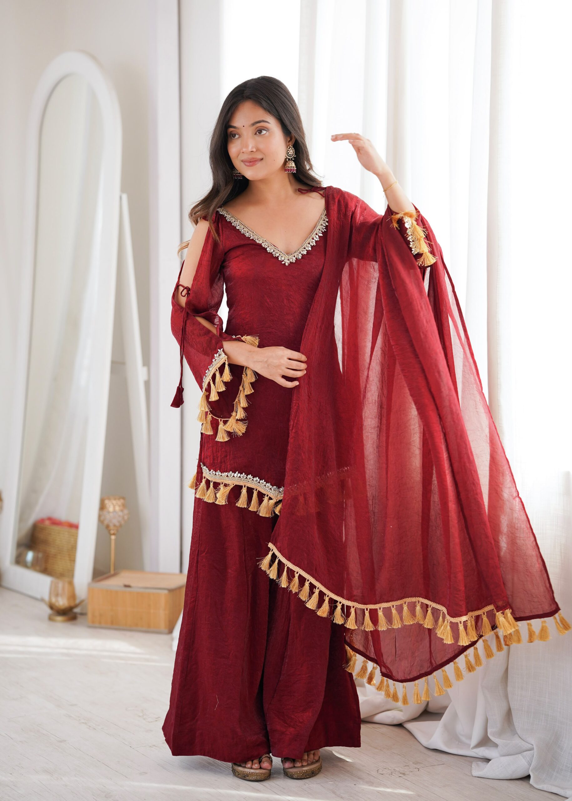 SRK 5357 Maroon Doremon Crush Salwar Suit Perfect for Wedding, Party, Traditional Day, Baisakhi, Karwa Chauth – . Exclusive Offer ₹2099. Delive | Jump Suits, Straight Suits, Casual Suits, Creative suits, Designer Suits, Palazzo Suits, Party Wear Suits, Patiala Suits, Salwar suit