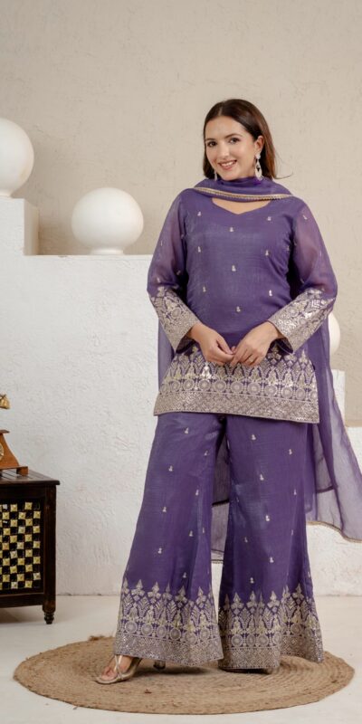 MD 3103 Lavender Crunchy Silk Salwar Suit with Embroidery Work & Sequins Work. Exclusive Offer ₹2399. Delivery 4-6 Working Days. Shop now. | Jump Suits, Straight Suits, Casual Suits, Creative suits, Designer Suits, Palazzo Suits, Party Wear Suits, Patiala Suits, Salwar suit