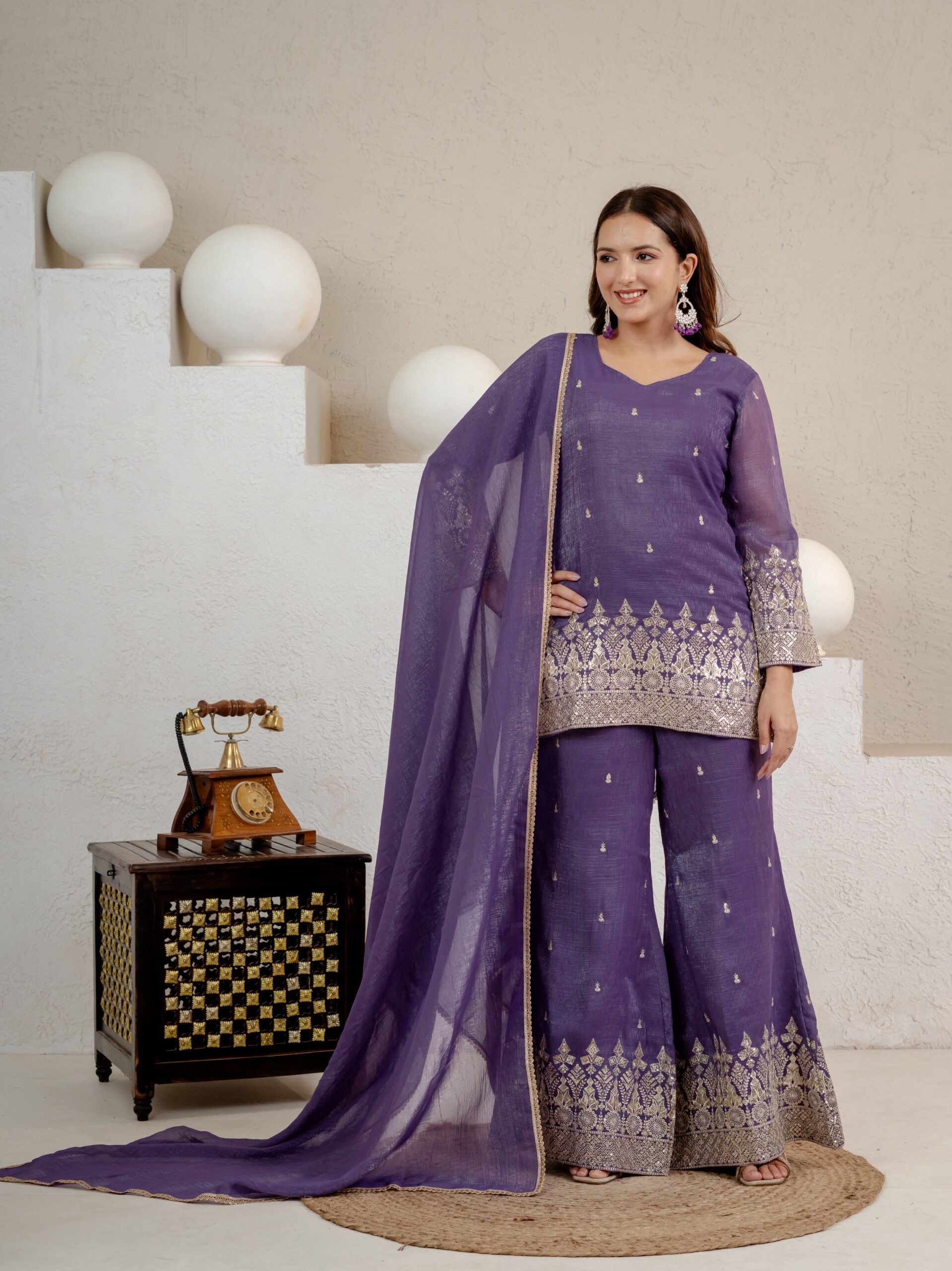 MD 3103 Lavender Crunchy Silk Salwar Suit with Embroidery Work & Sequins Work. Exclusive Offer ₹2399. Delivery 4-6 Working Days. Shop now. | Jump Suits, Straight Suits, Casual Suits, Creative suits, Designer Suits, Palazzo Suits, Party Wear Suits, Patiala Suits, Salwar suit