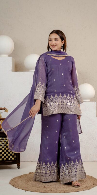 MD 3103 Lavender Crunchy Silk Salwar Suit with Embroidery Work & Sequins Work. Exclusive Offer ₹2399. Delivery 4-6 Working Days. Shop now. | Jump Suits, Straight Suits, Casual Suits, Creative suits, Designer Suits, Palazzo Suits, Party Wear Suits, Patiala Suits, Salwar suit