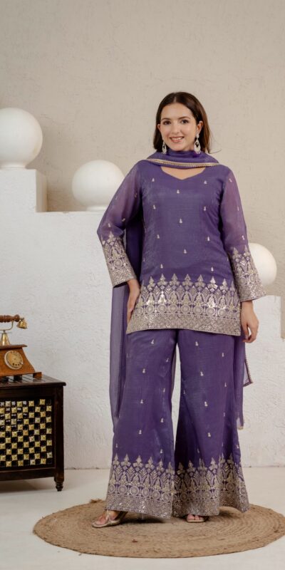 MD 3103 Lavender Crunchy Silk Salwar Suit with Embroidery Work & Sequins Work. Exclusive Offer ₹2399. Delivery 4-6 Working Days. Shop now. | Jump Suits, Straight Suits, Casual Suits, Creative suits, Designer Suits, Palazzo Suits, Party Wear Suits, Patiala Suits, Salwar suit