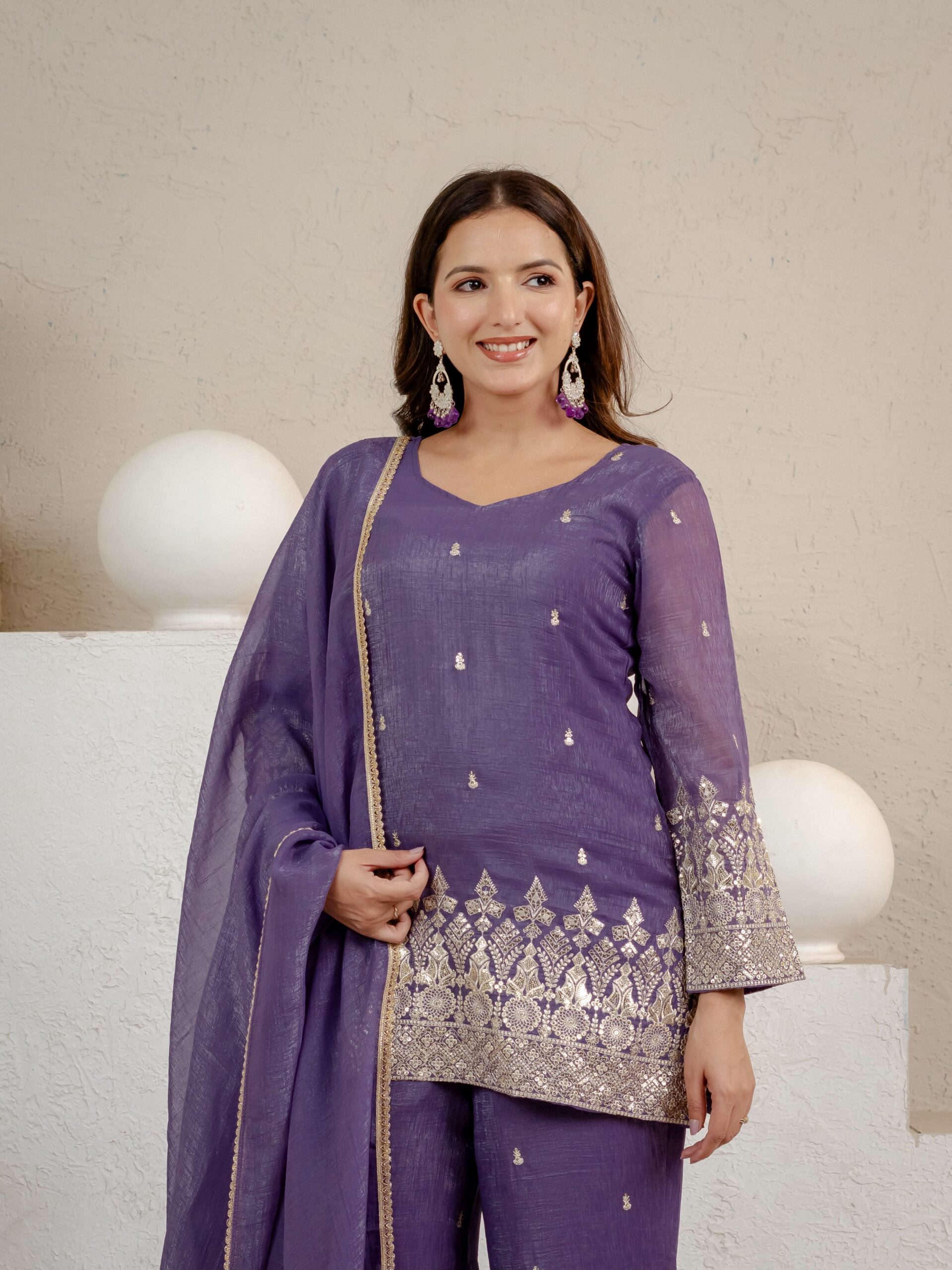 MD 3103 Lavender Crunchy Silk Salwar Suit with Embroidery Work & Sequins Work. Exclusive Offer ₹2399. Delivery 4-6 Working Days. Shop now. | Jump Suits, Straight Suits, Casual Suits, Creative suits, Designer Suits, Palazzo Suits, Party Wear Suits, Patiala Suits, Salwar suit